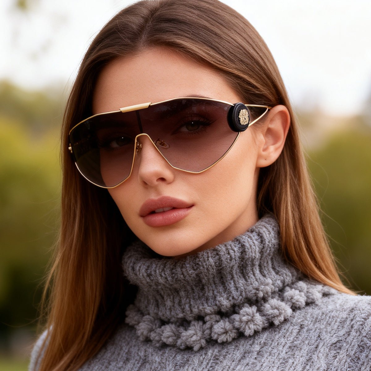 New FashionStyle Full-Frame Sports Sunglasses for Women, Integrated Lens, Outdoor Cycling UV Protection - Outdoors & Sports Tinker Time