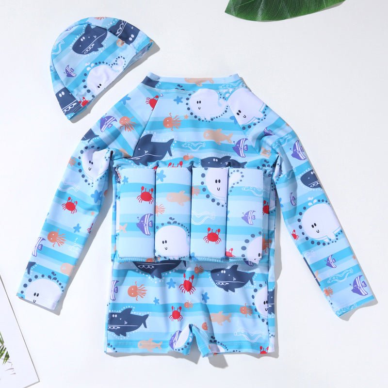New Kids Floatation Swimwear Surf Suit Boys Girls One-Piece Swimwear Cartoon Briefs Cute Baby Swimwear - Outdoors & Sports Tinker Time