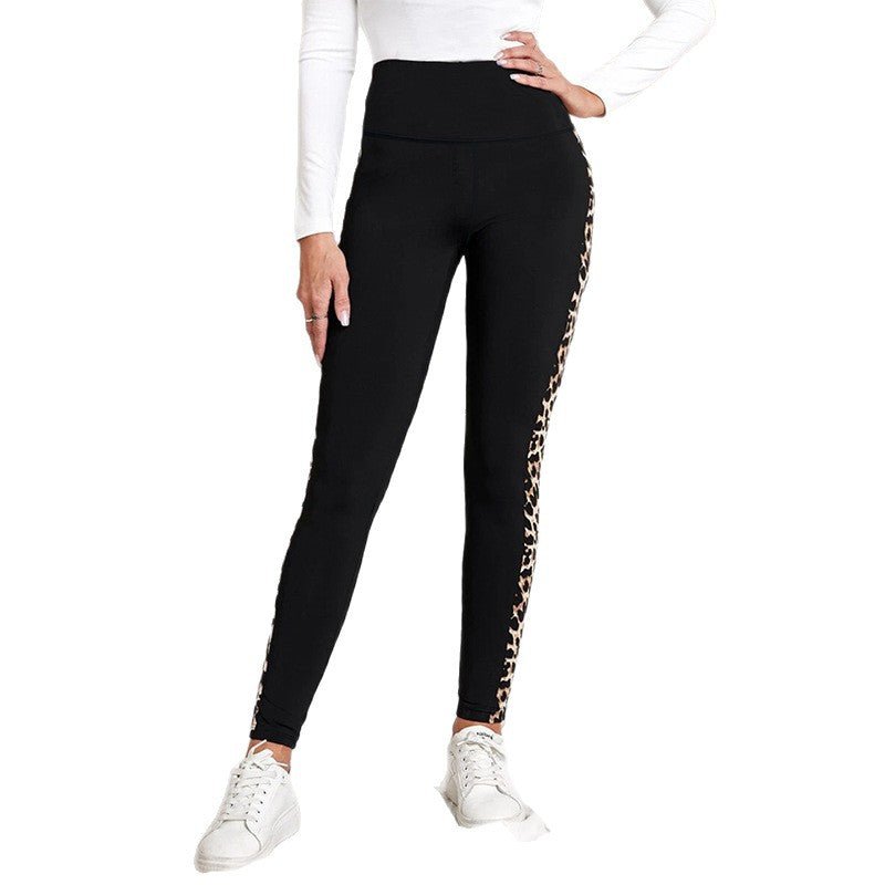 New Leopard Print Comfortable Casual Yoga Pants for Women, High Waist, Butt Lifting, Stretchy Long Pants - Outdoors & Sports Tinker Time