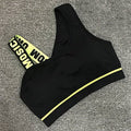 New Letter Cut Out Sports Bra Women Fitness Yoga Push up Gym Padded Sports Top Athletic Sexy Workout Running Clothing P165 - Outdoors & Sports Tinker Time