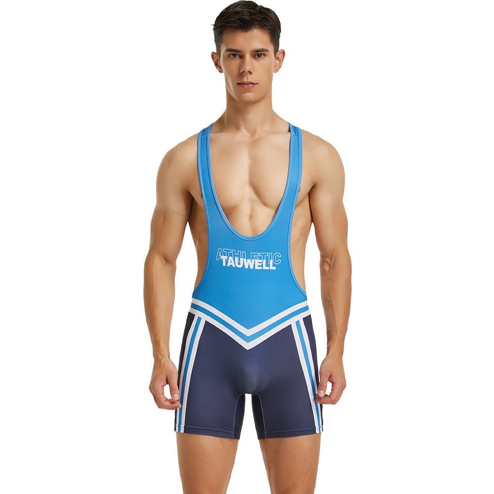 New Mens Tank Top Training Suit Sports Tank Top Wrestling Suit Mens Fitness Swimming Shark Pants - Outdoors & Sports Tinker Time