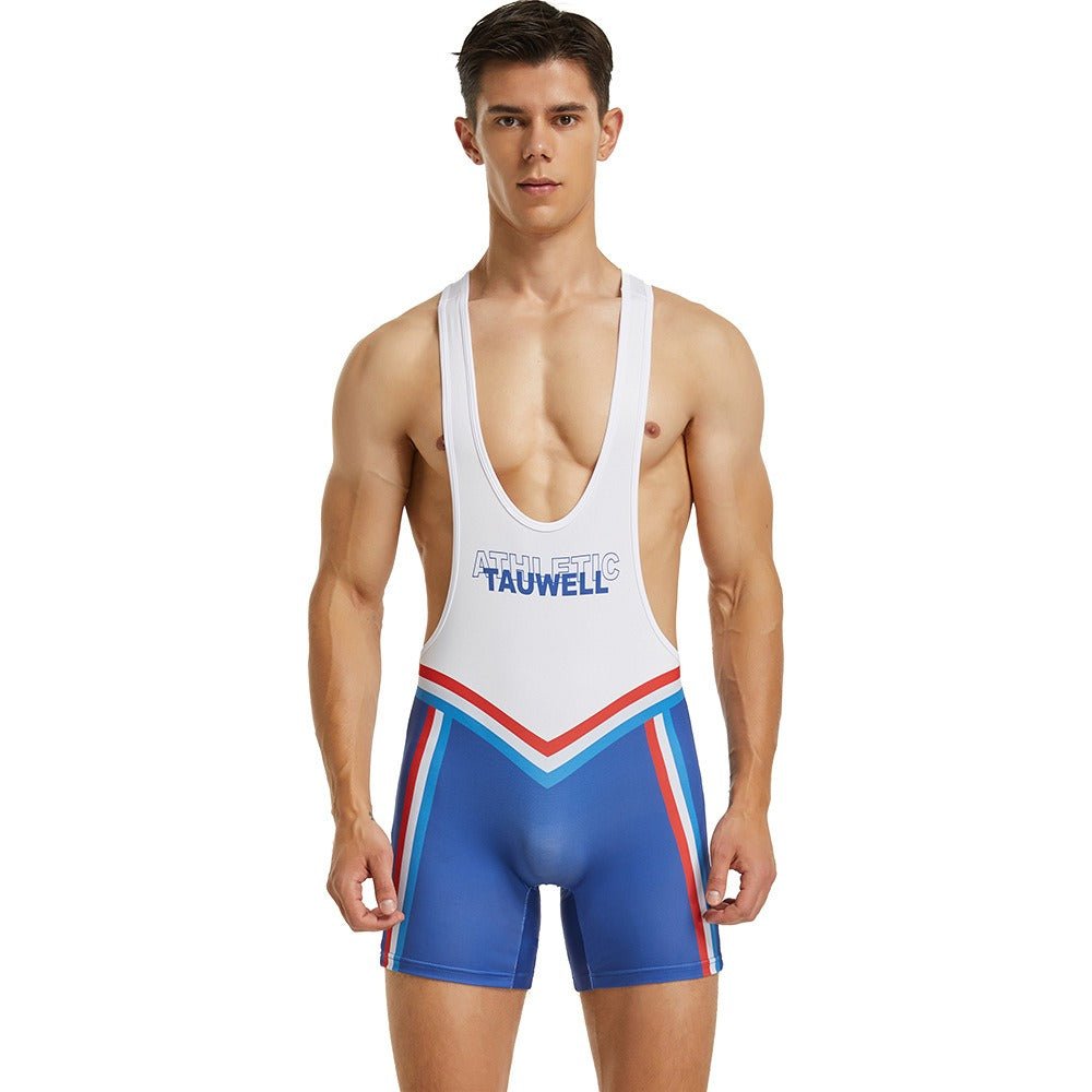 New Mens Tank Top Training Suit Sports Tank Top Wrestling Suit Mens Fitness Swimming Shark Pants - Outdoors & Sports Tinker Time