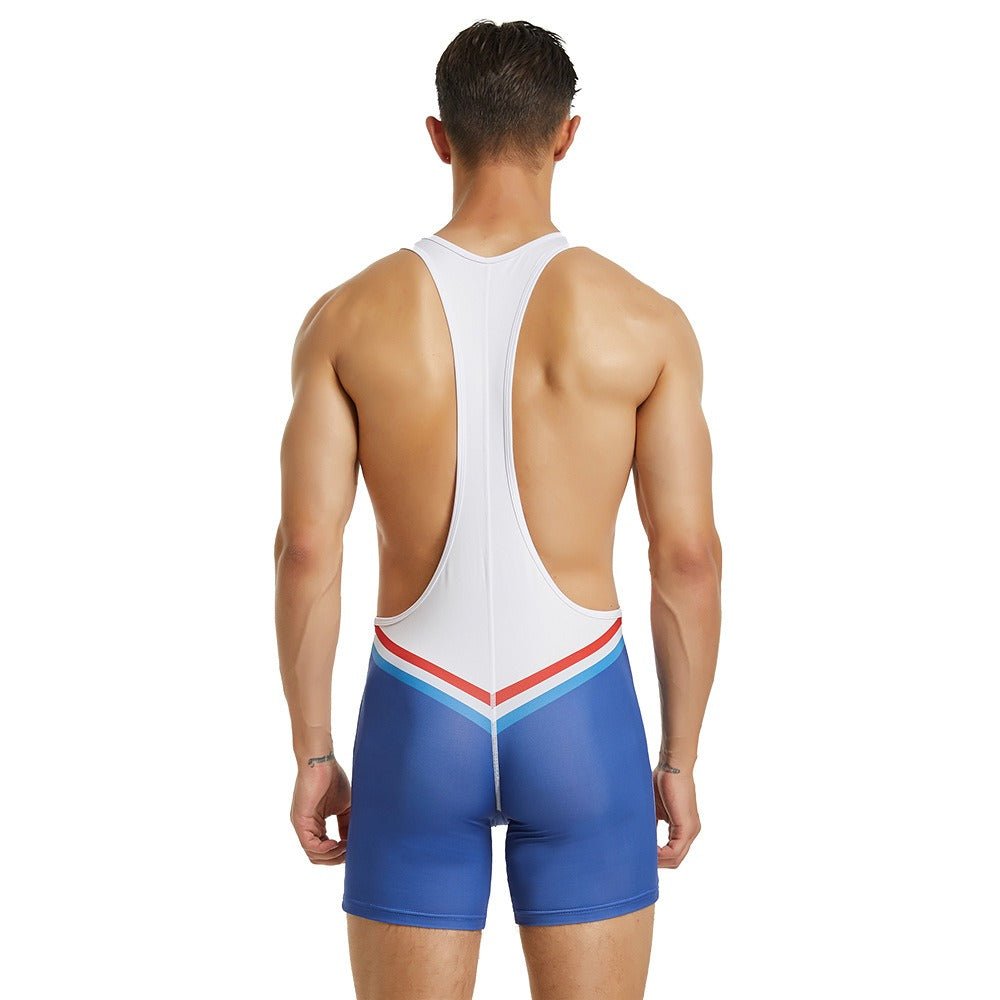 New Mens Tank Top Training Suit Sports Tank Top Wrestling Suit Mens Fitness Swimming Shark Pants - Outdoors & Sports Tinker Time