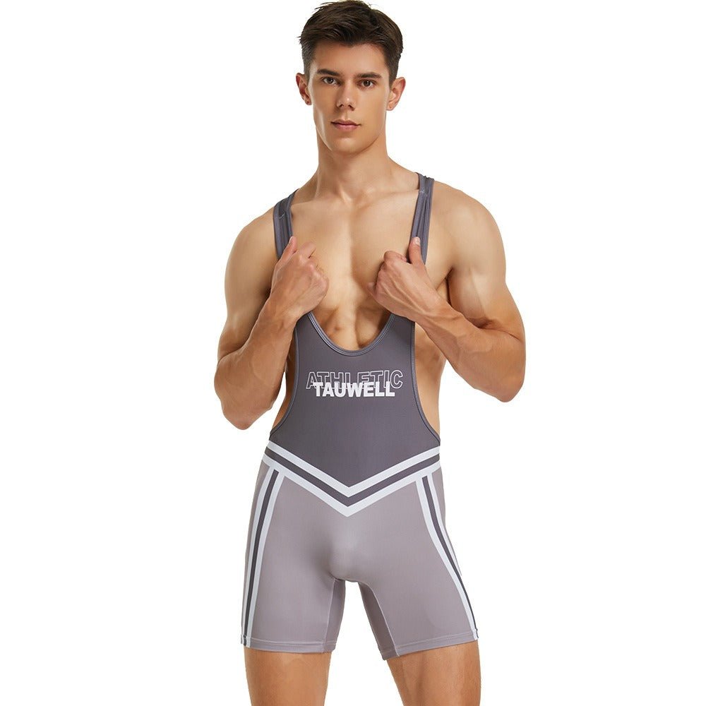 New Mens Tank Top Training Suit Sports Tank Top Wrestling Suit Mens Fitness Swimming Shark Pants - Outdoors & Sports Tinker Time