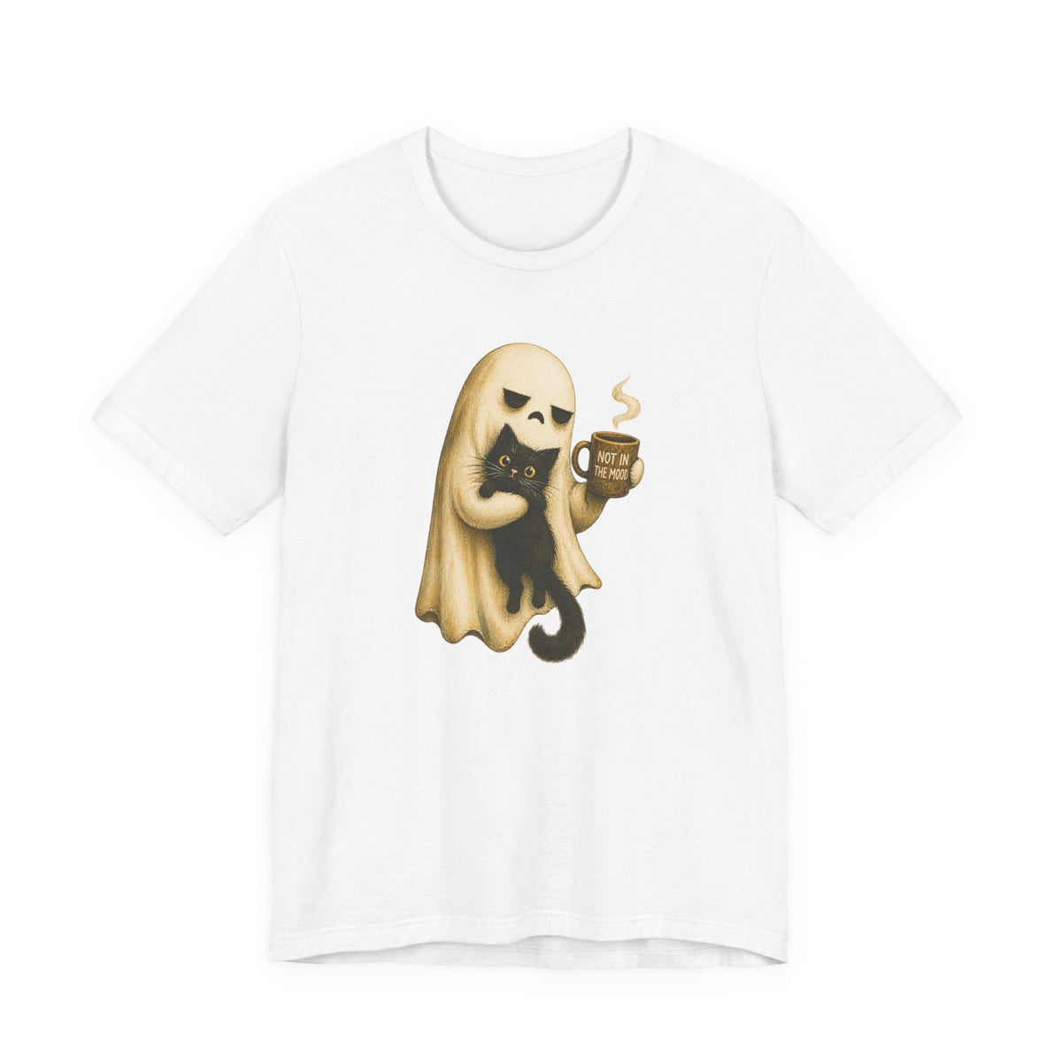 Not in the Mood Ghost Cat T-Shirt - Outdoors & Sports Tinker Time