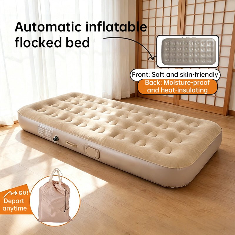 One-Touch Self-Inflating Air Mattress with Built-in Pump – Portable, Moisture-Resistant Camping & Travel Air Bed - Outdoors & Sports Tinker Time