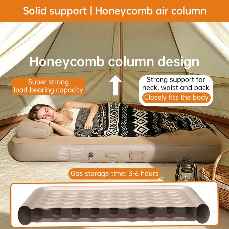 One-Touch Self-Inflating Air Mattress with Built-in Pump – Portable, Moisture-Resistant Camping & Travel Air Bed - Outdoors & Sports Tinker Time