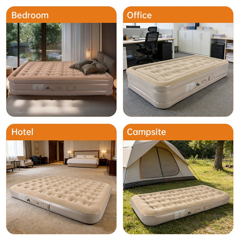 One-Touch Self-Inflating Air Mattress with Built-in Pump – Portable, Moisture-Resistant Camping & Travel Air Bed - Outdoors & Sports Tinker Time