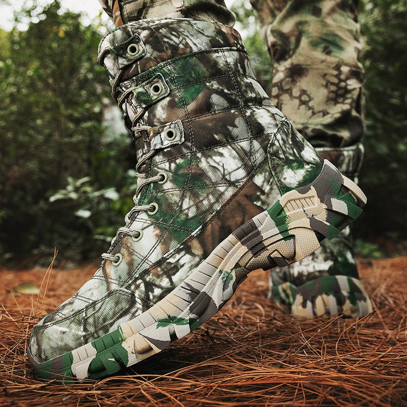 Outdoor camouflage boots high top outdoor hiking boots for men hiking training boots for men - Outdoors & Sports Tinker Time