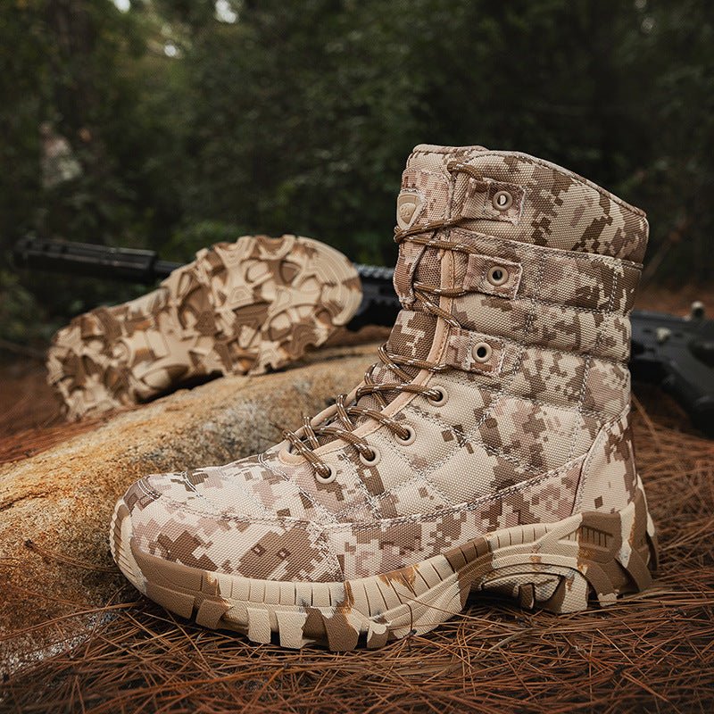 Outdoor camouflage boots high top outdoor hiking boots for men hiking training boots for men - Outdoors & Sports Tinker Time