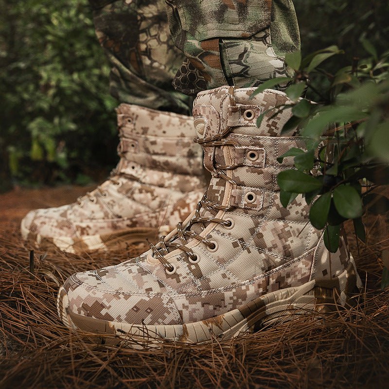 Outdoor camouflage boots high top outdoor hiking boots for men hiking training boots for men - Outdoors & Sports Tinker Time