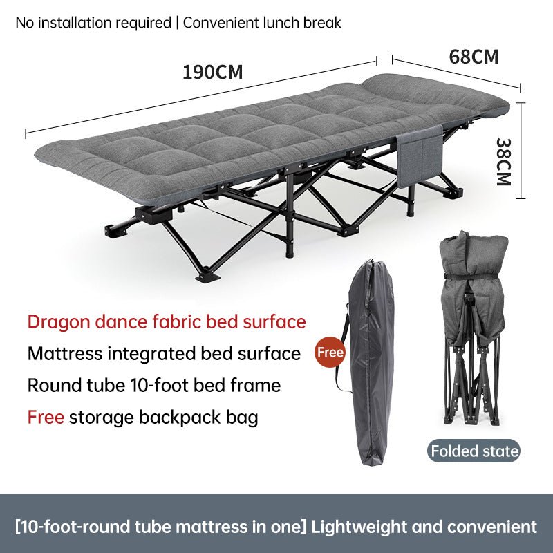 Outdoor camping bed, foldable beach bed, single garden siesta bed, with storage bag, lightweight. - Outdoors & Sports Tinker Time