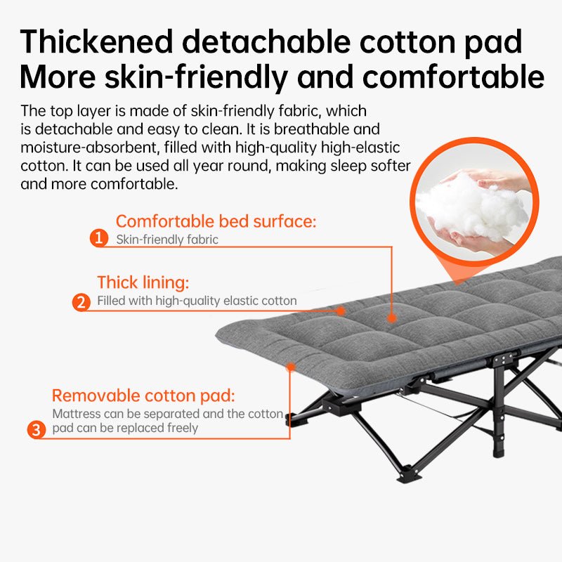 Outdoor camping bed, foldable beach bed, single garden siesta bed, with storage bag, lightweight. - Outdoors & Sports Tinker Time