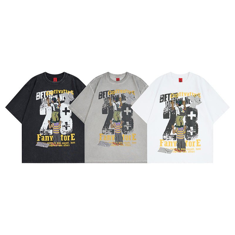Oversized Short Sleeve T-Shirt Fun Kids Print Top - Outdoors & Sports Tinker Time