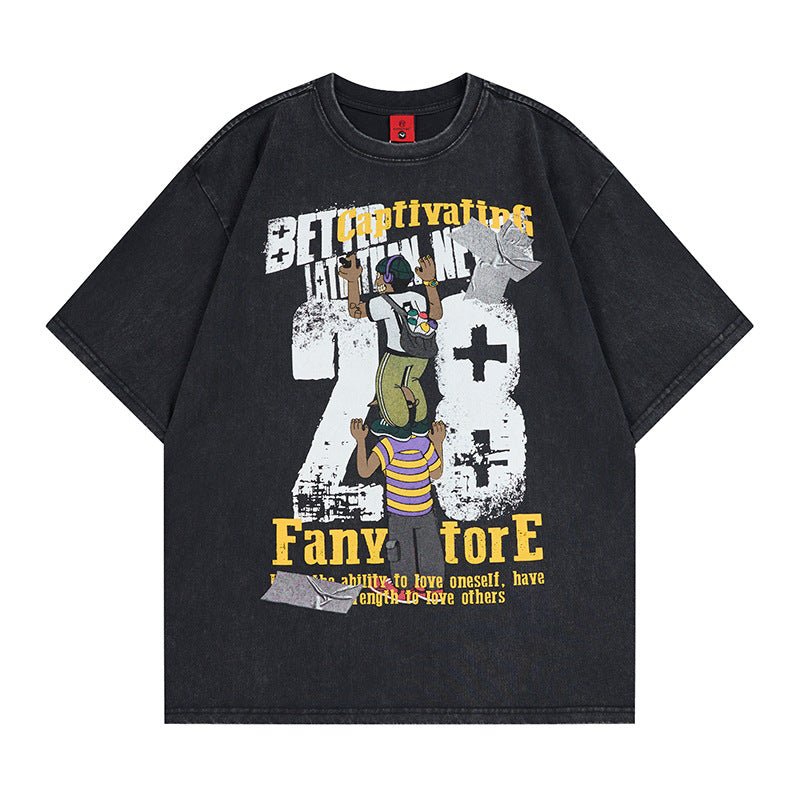 Oversized Short Sleeve T-Shirt Fun Kids Print Top - Outdoors & Sports Tinker Time