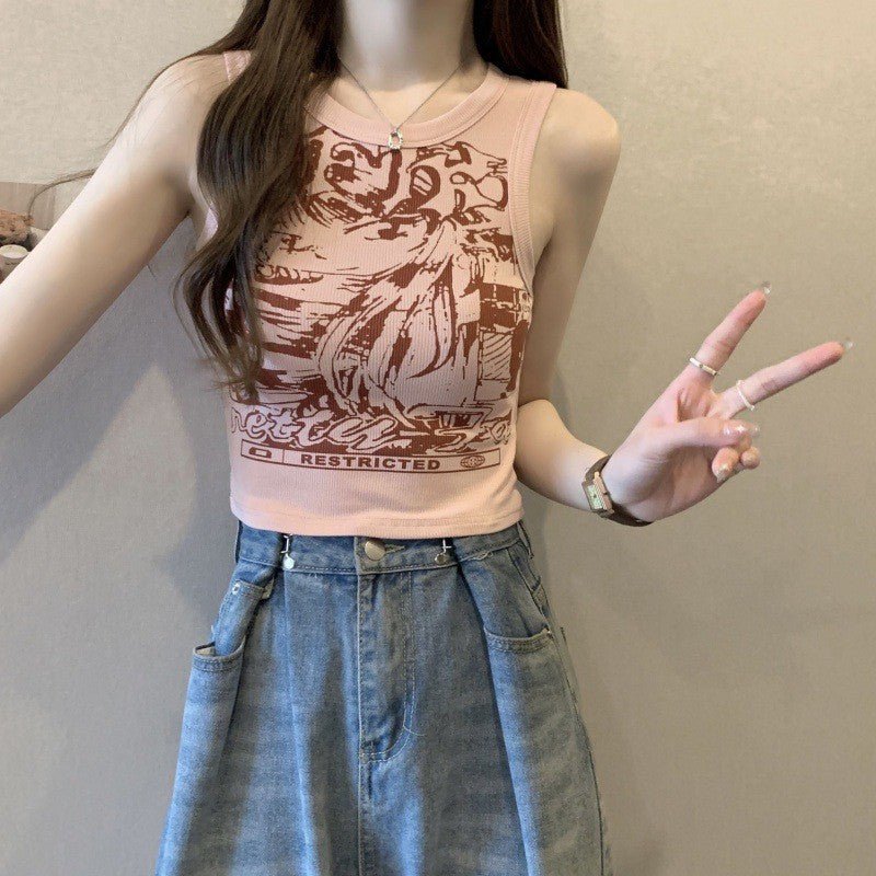Pink Camisole Top for Women, Summer, Wide Strap, Sleeveless, Short Length Fitted Covers Side Breasts - Outdoors & Sports Tinker Time