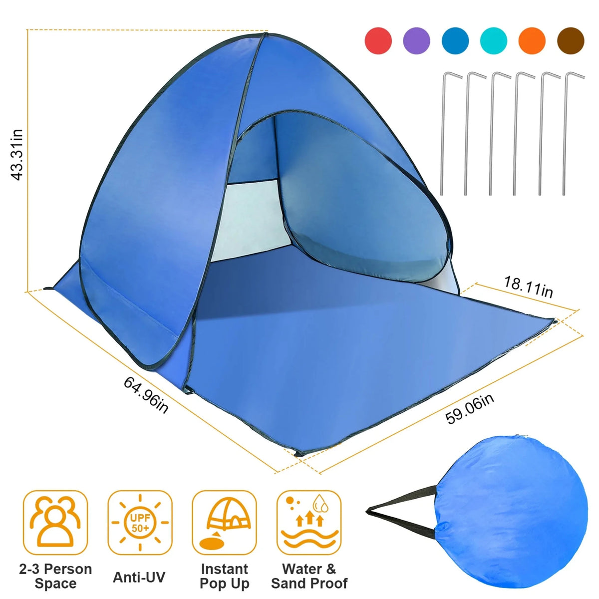 Pop Up Beach Tent Sun Shade - Outdoors & Sports Tinker Time