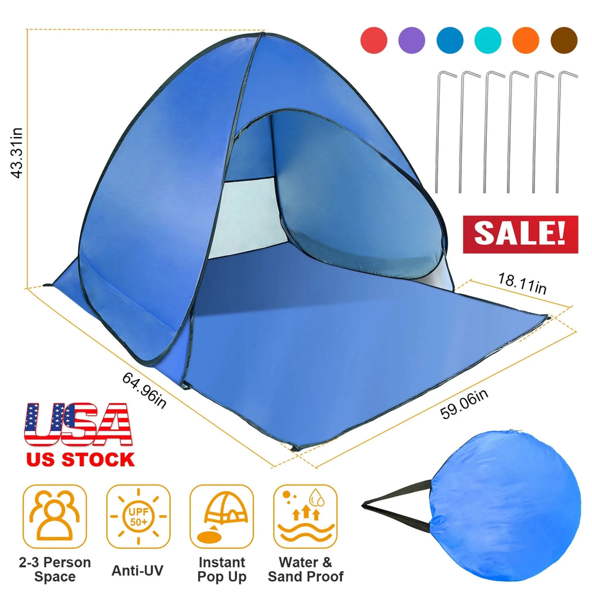 Pop Up Beach Tent Sun Shade - Outdoors & Sports Tinker Time