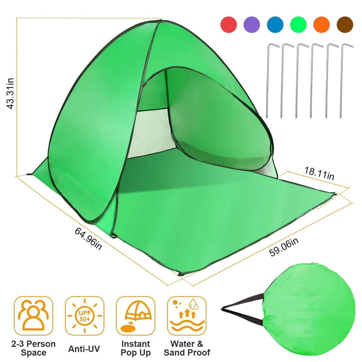 Pop Up Beach Tent Sun Shade - Outdoors & Sports Tinker Time
