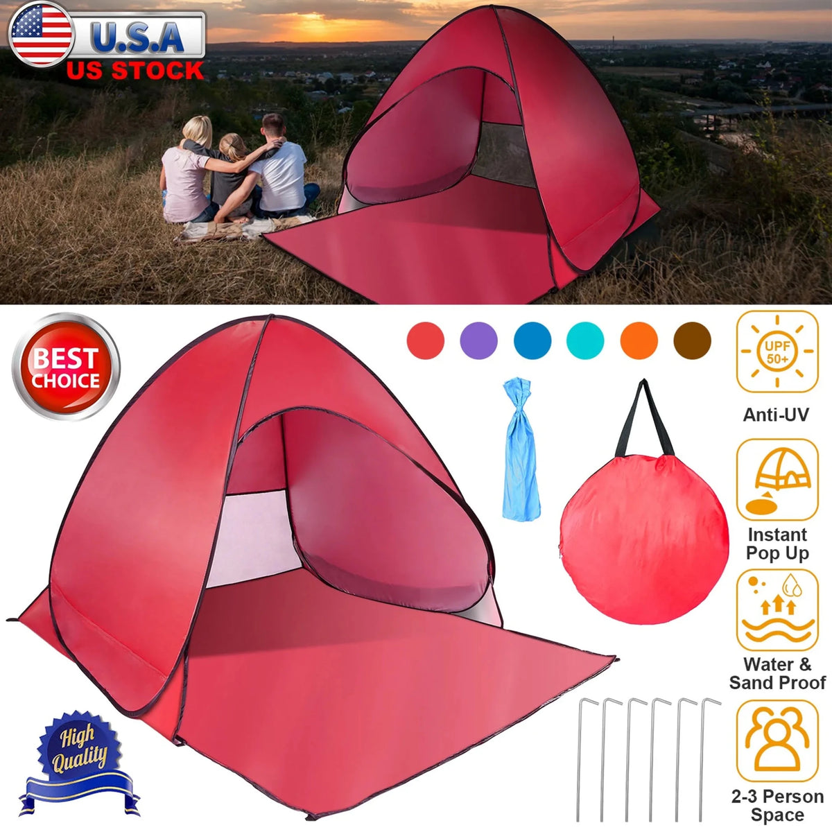 Pop Up Beach Tent Sun Shade - Outdoors & Sports Tinker Time