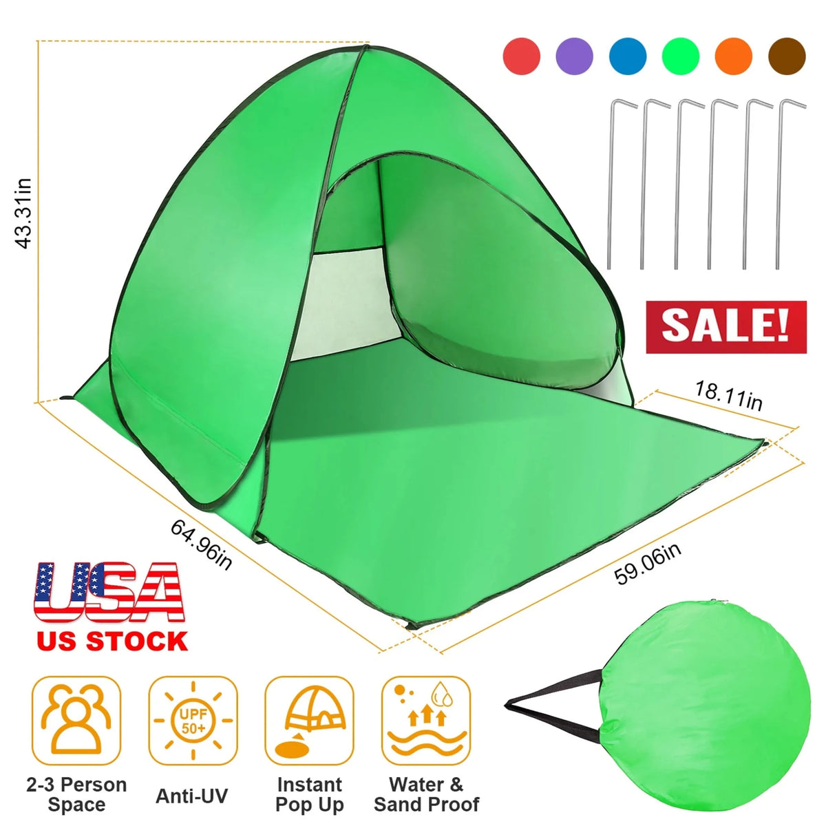 Pop Up Beach Tent Sun Shade - Outdoors & Sports Tinker Time