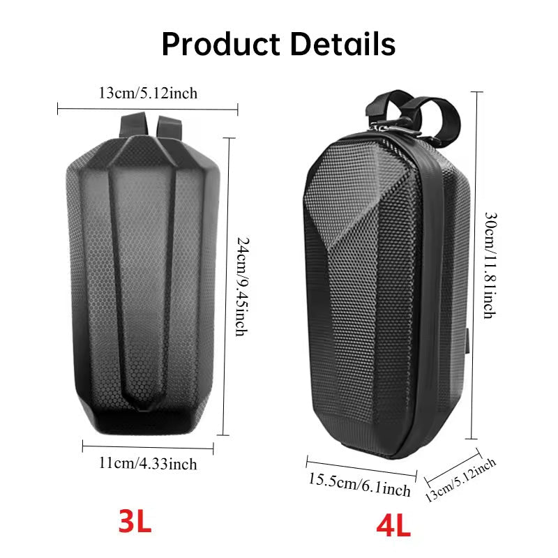 Portable Hanging Storage Bag (3L/4L): Hard-Shell Waterproof for Electric Scooter/Bike (Front, Accessories) - Outdoors & Sports Tinker Time
