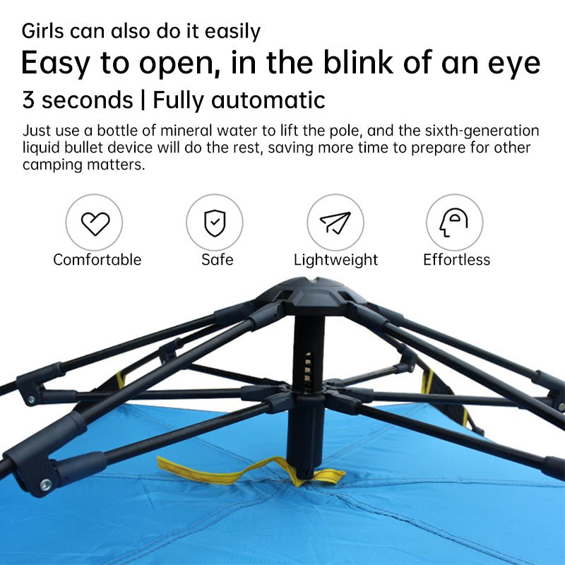 Quick-Deploy Green/White Outdoor Tent, Comfortably Accommodating 3-4 People on Camping Trips - Outdoors & Sports Tinker Time