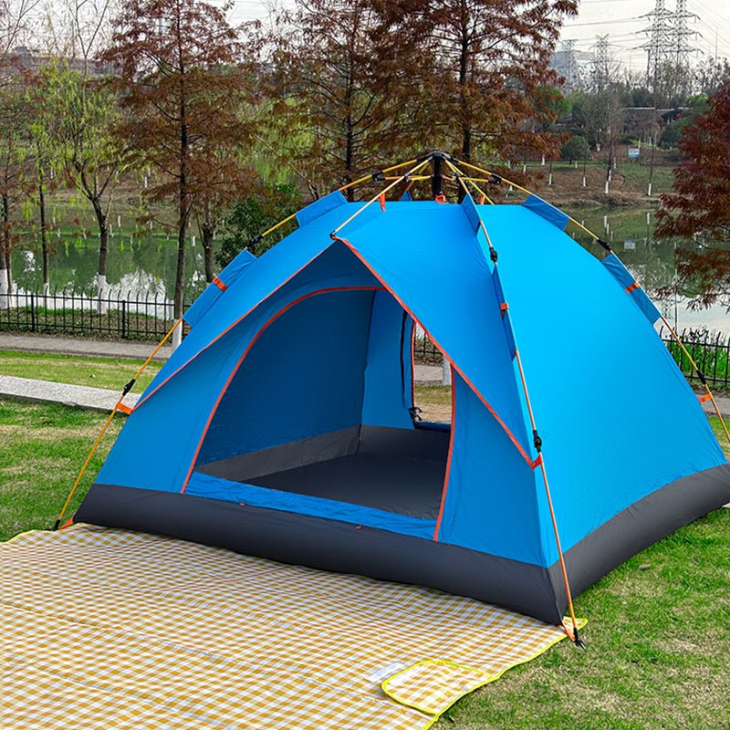 Quick-Deploy Green/White Outdoor Tent, Comfortably Accommodating 3-4 People on Camping Trips - Outdoors & Sports Tinker Time