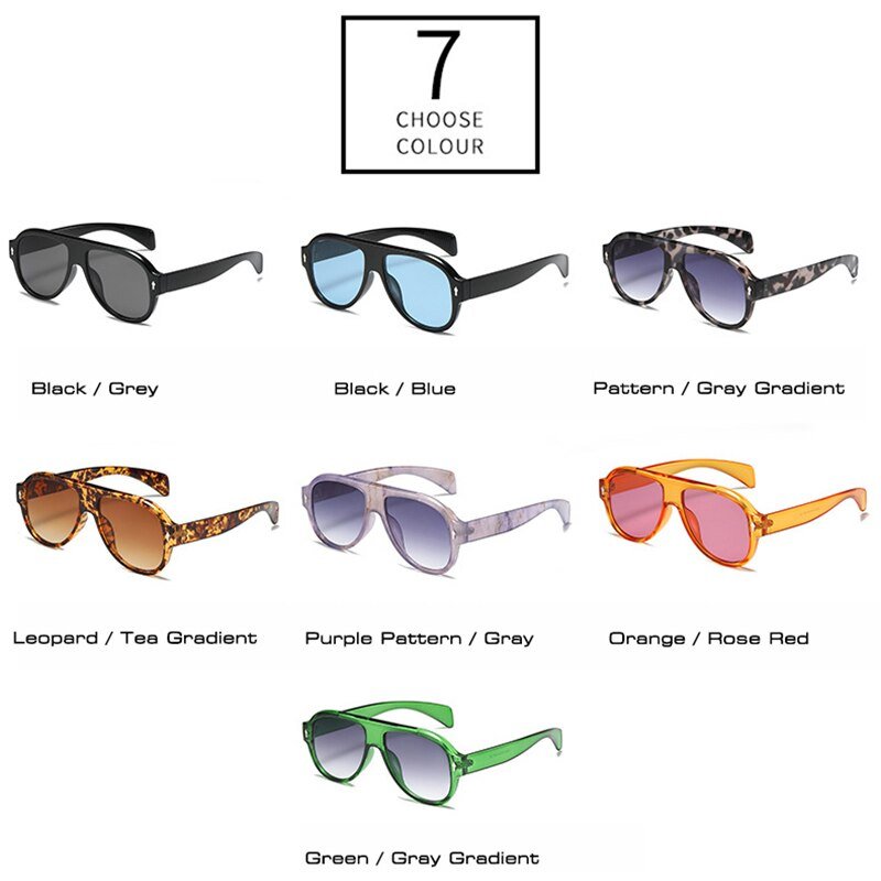 Retro Punk Men Pilot Sunglasses Fashion Rivets Decoration Gradient Eyewear Shades UV400 Women Trending Purple Sun Glasses - Outdoors & Sports Tinker Time
