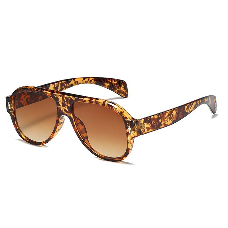 Retro Punk Men Pilot Sunglasses Fashion Rivets Decoration Gradient Eyewear Shades UV400 Women Trending Purple Sun Glasses - Outdoors & Sports Tinker Time