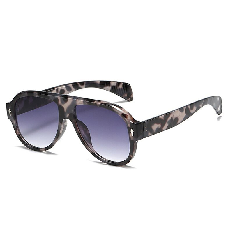 Retro Punk Men Pilot Sunglasses Fashion Rivets Decoration Gradient Eyewear Shades UV400 Women Trending Purple Sun Glasses - Outdoors & Sports Tinker Time