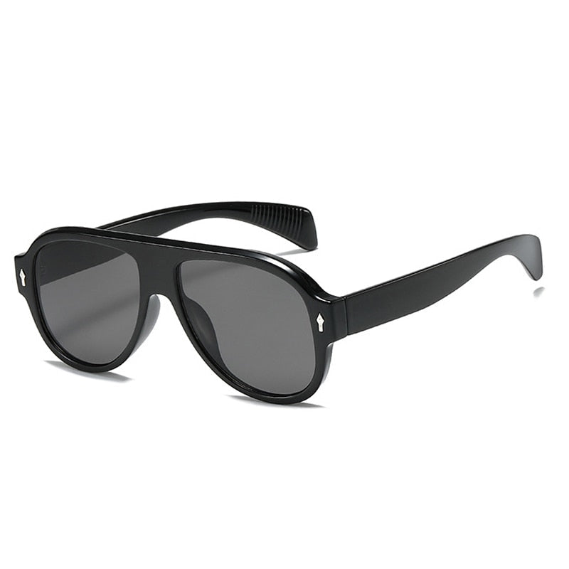 Retro Punk Men Pilot Sunglasses Fashion Rivets Decoration Gradient Eyewear Shades UV400 Women Trending Purple Sun Glasses - Outdoors & Sports Tinker Time