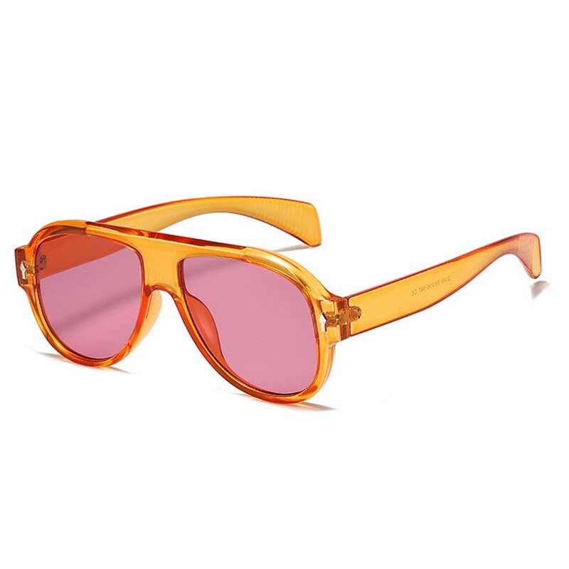 Retro Punk Men Pilot Sunglasses Fashion Rivets Decoration Gradient Eyewear Shades UV400 Women Trending Purple Sun Glasses - Outdoors & Sports Tinker Time