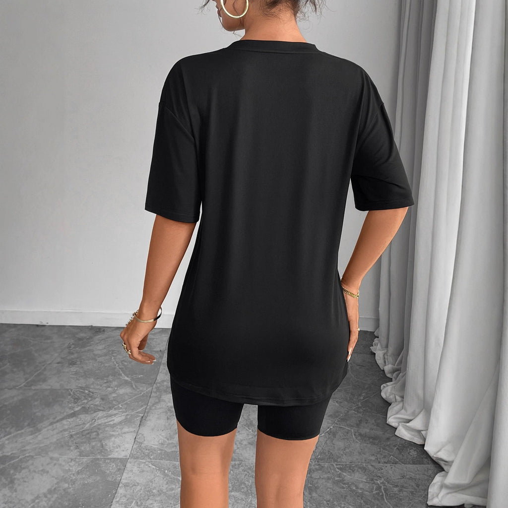 Round Neck Short Sleeve Plain Simple - Outdoors & Sports Tinker Time