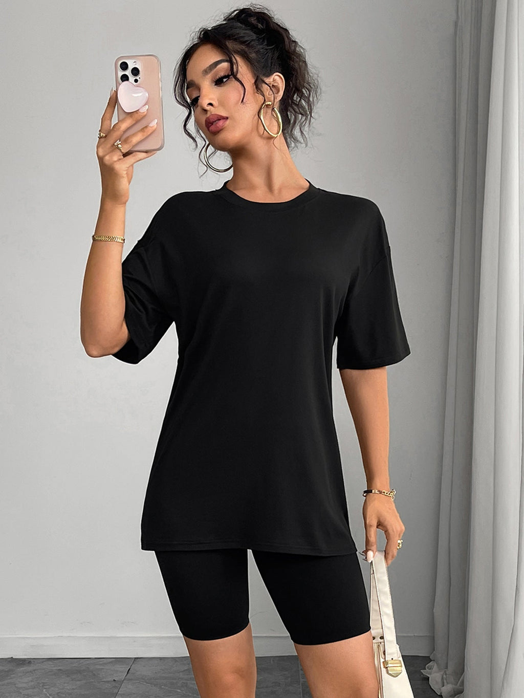 Round Neck Short Sleeve Plain Simple - Outdoors & Sports Tinker Time