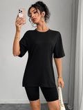 Round Neck Short Sleeve Plain Simple - Outdoors & Sports Tinker Time