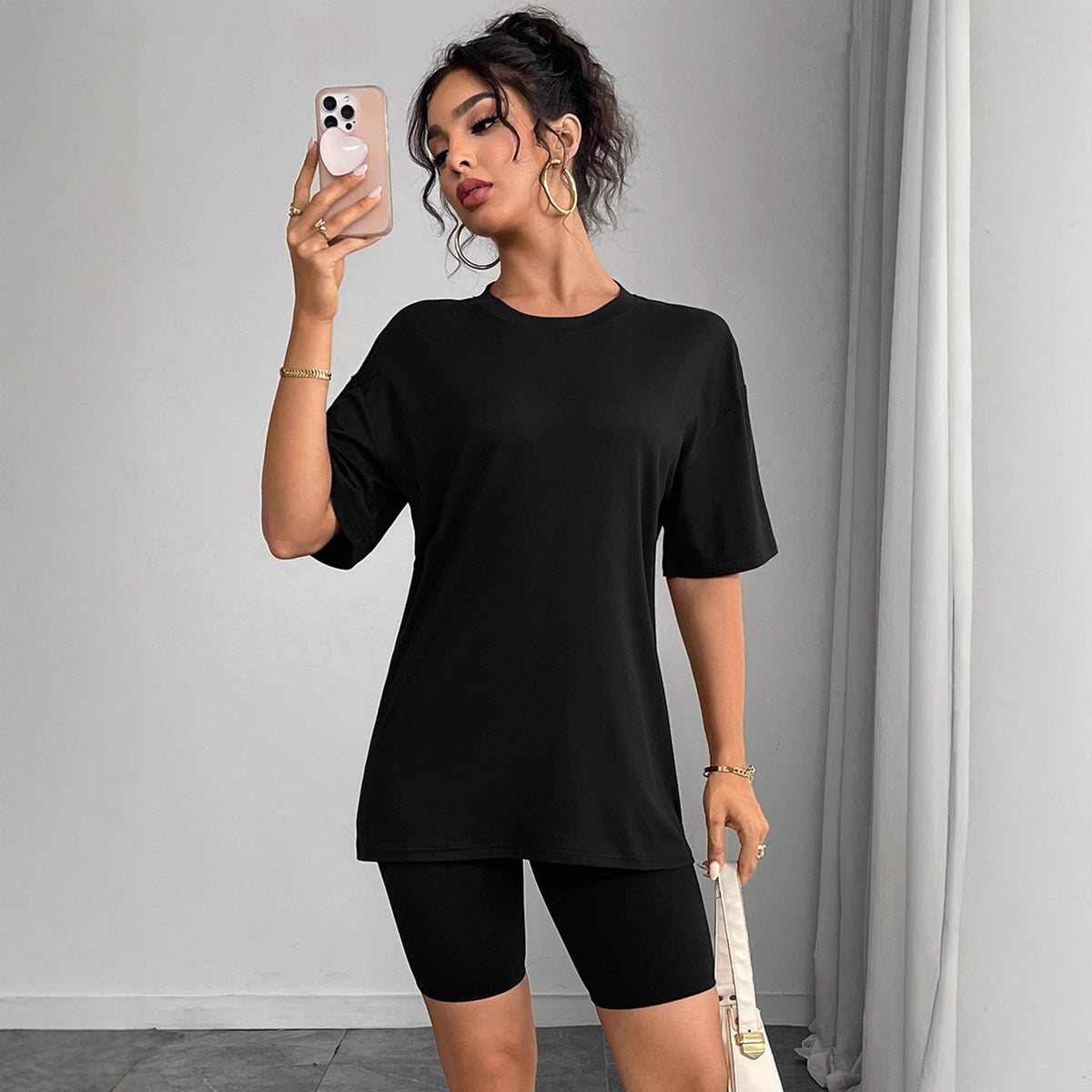 Round Neck Short Sleeve Plain Simple - Outdoors & Sports Tinker Time