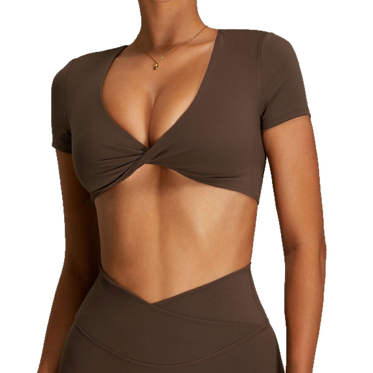 Sexy Backless Yoga Short Sleeve Women's Skin-Tight Fitness Workout T-Shirt Quick-Dry Wearable Yoga Top - Outdoors & Sports Tinker Time