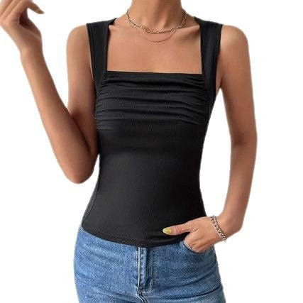 Sexy Fitted Elegant Versatile Small Stand Collar Sleeveless Tank Top - Outdoors & Sports Tinker Time