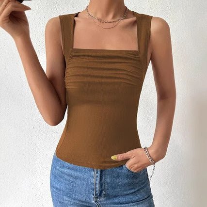 Sexy Fitted Elegant Versatile Small Stand Collar Sleeveless Tank Top - Outdoors & Sports Tinker Time