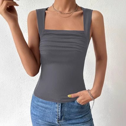 Sexy Fitted Elegant Versatile Small Stand Collar Sleeveless Tank Top - Outdoors & Sports Tinker Time