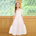 Short Sleeve Long Dress for Girls, Mid to Large Children's Dress - Outdoors & Sports Tinker Time