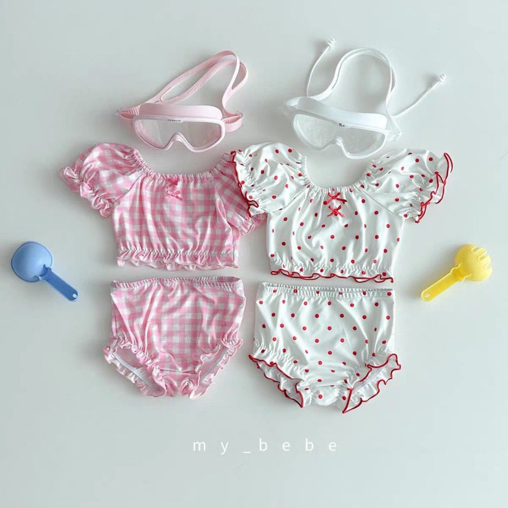 Short sleeved split swimsuit swim trunks swim caps - Outdoors & Sports Tinker Time