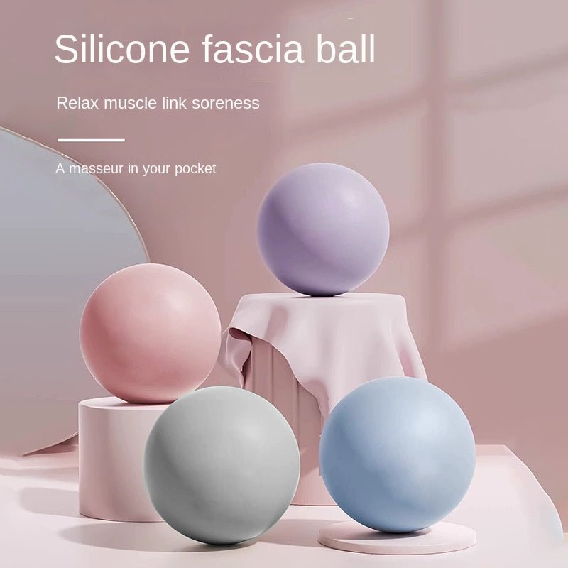 Silicone Yoga Ball Fitness Fascia Ball Pilates Neck Mask Ball Solid Foot Massage Ball - Outdoors & Sports Tinker Time