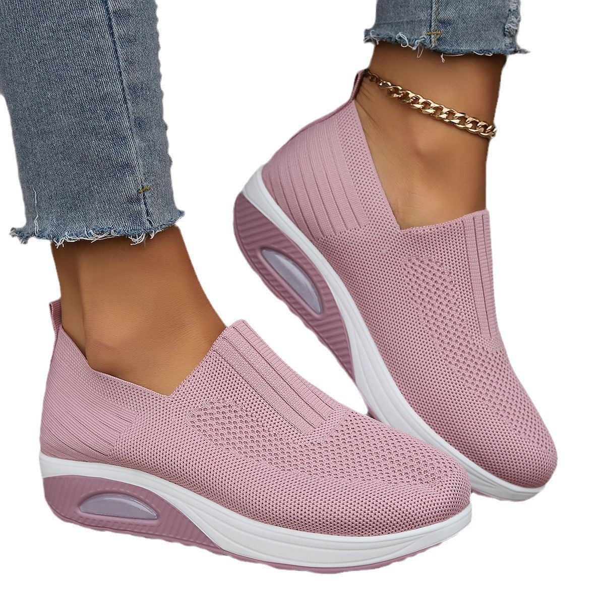 Slip-On Women's Shoes with Thick Air Flyknit Soft Sole - Outdoors & Sports Tinker Time