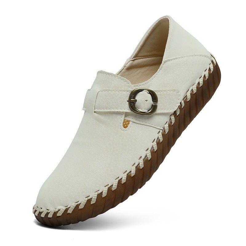 Soft Surface Top Layer Cowhide British Style Birkenstock Single Shoe Stitched Korean Version Comfortable Genuine Leather Women's Shoes - Outdoors & Sports Tinker Time