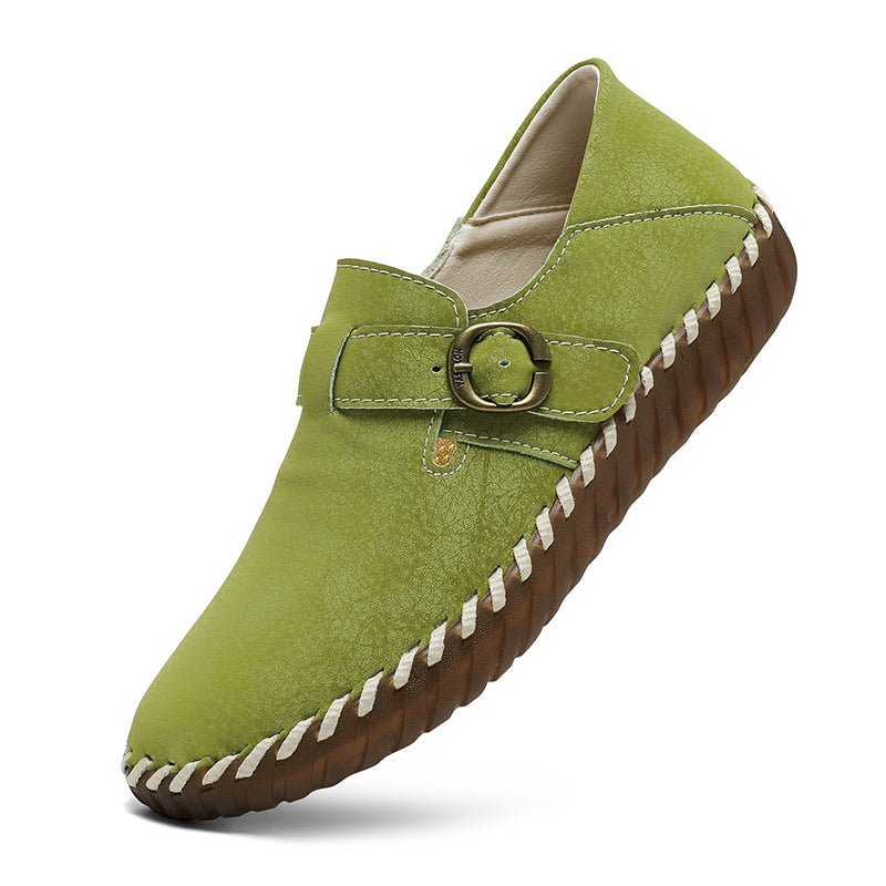 Soft Surface Top Layer Cowhide British Style Birkenstock Single Shoe Stitched Korean Version Comfortable Genuine Leather Women's Shoes - Outdoors & Sports Tinker Time