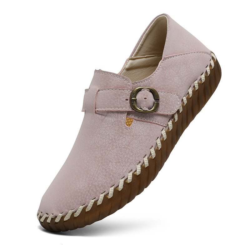 Soft Surface Top Layer Cowhide British Style Birkenstock Single Shoe Stitched Korean Version Comfortable Genuine Leather Women's Shoes - Outdoors & Sports Tinker Time