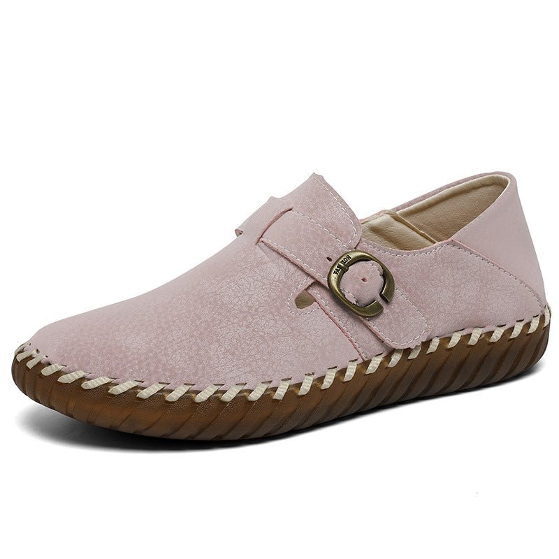 Soft Surface Top Layer Cowhide British Style Birkenstock Single Shoe Stitched Korean Version Comfortable Genuine Leather Women's Shoes - Outdoors & Sports Tinker Time