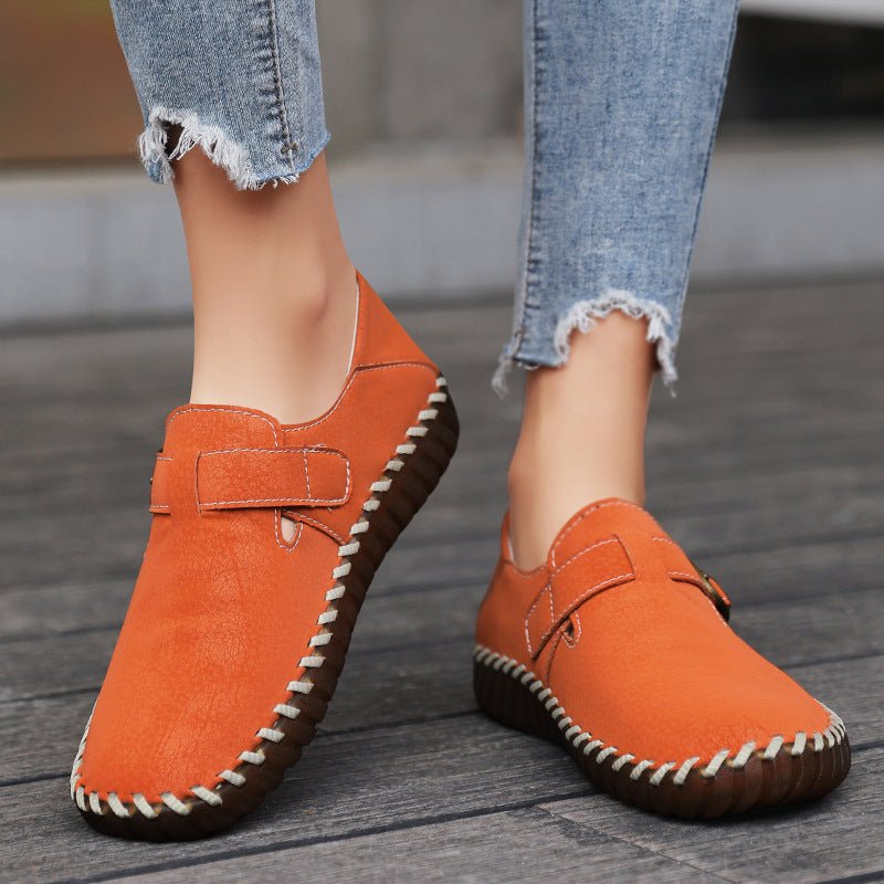 Soft Surface Top Layer Cowhide British Style Birkenstock Single Shoe Stitched Korean Version Comfortable Genuine Leather Women's Shoes - Outdoors & Sports Tinker Time